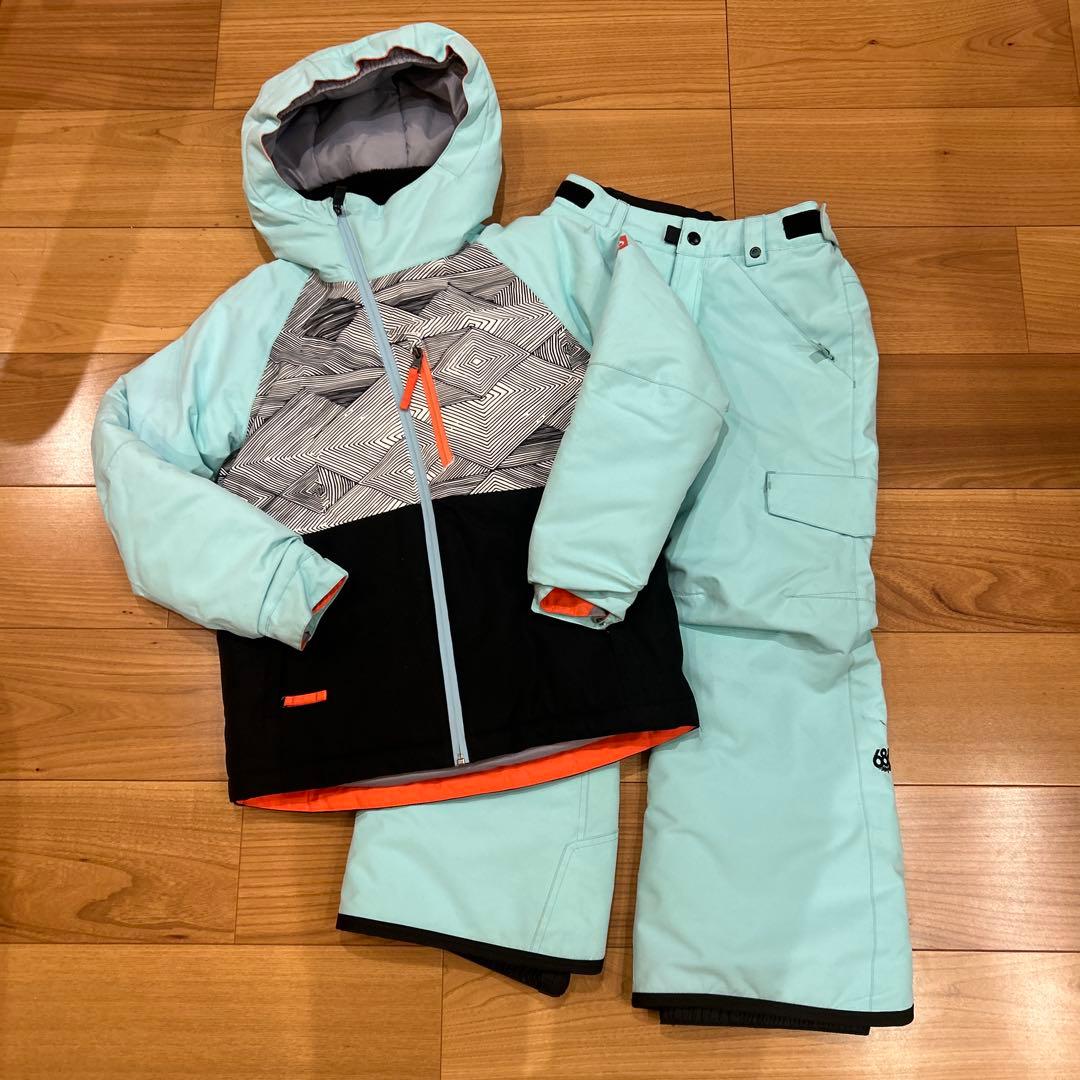 686 キッズ スノーボード ウェア Sサイズ ミントグリーン/ブラック