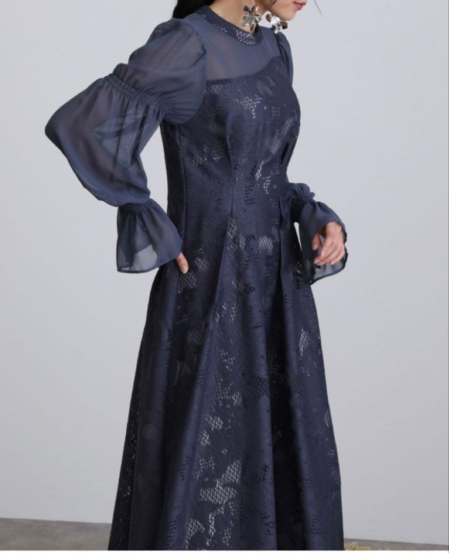 niana アシンメトリータックドレス チャコールアンドレスド【お値下げ