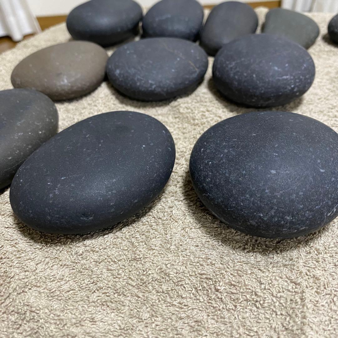 【天然玄武岩】ホットストーンマッサージ用ストーン 18個セット｜アリゾナ産｜