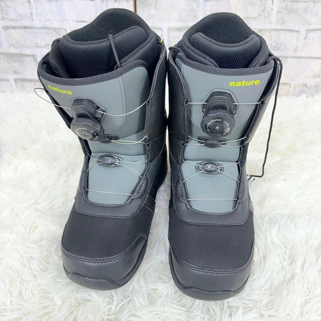 nature BOAスノーボードブーツ 24.5 グレー ブラック 収納袋付き