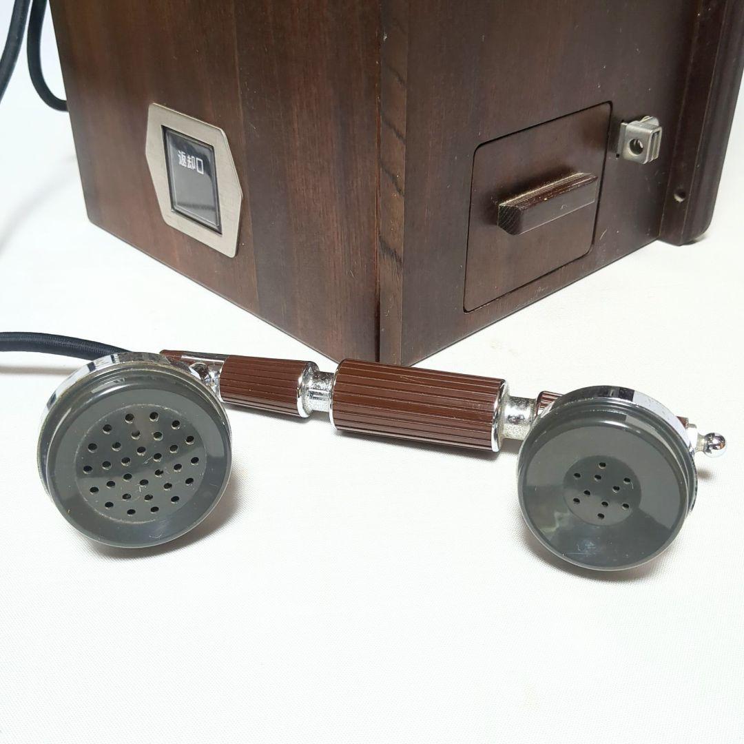 昭和レトロ　クラシックピンクTEL 　アンティーク　電話機　カギ付