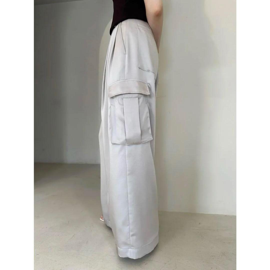 めぇ様☆未使用☆anuans｜定価1,8万 24SS 綺麗め サテンカーゴパンツ