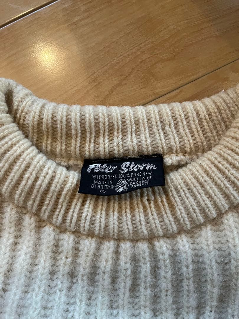 80s 英国製 Peter Storm ウール ニット セーター ホワイト