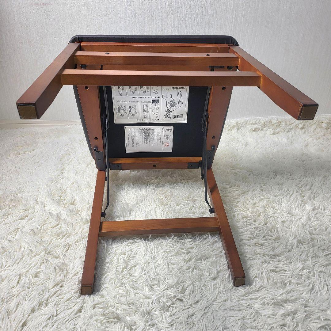 【美品】 木製ダイニングチェア 折りたたみ式 収納 3脚セット 天然木