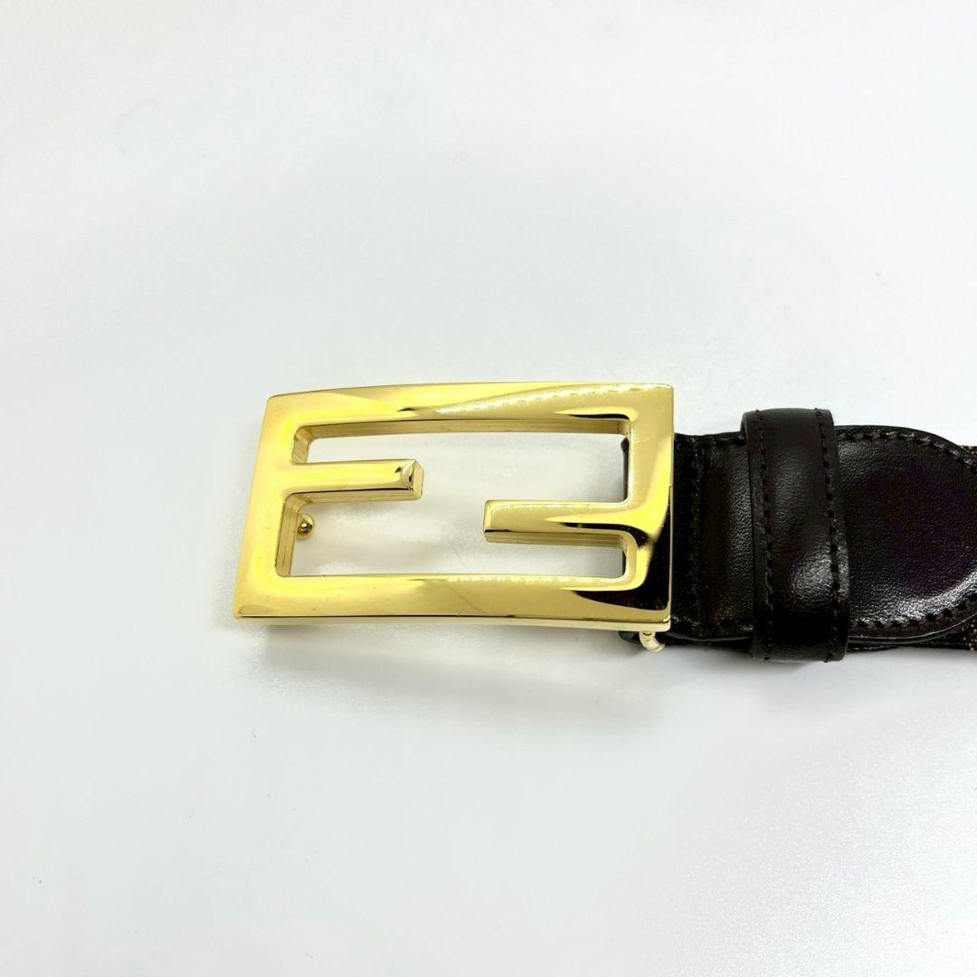 【未使用級】フェンディ　ベルト　FF柄　ズッカ柄　ズッキーノ　バックル　ロゴ金具