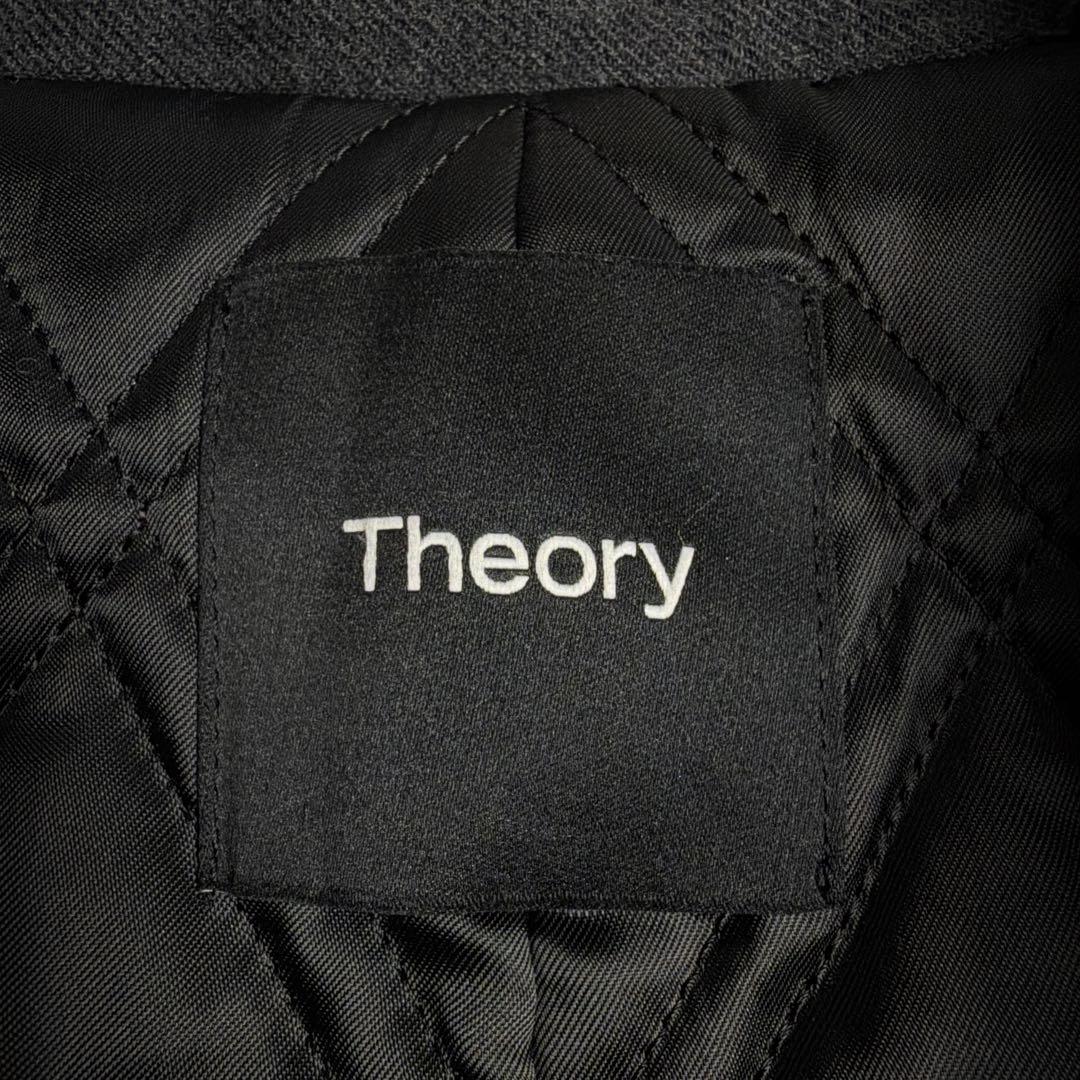 セオリー 現行タグ ステンカラーコート 中綿キルティング 濃灰 L ビジネス