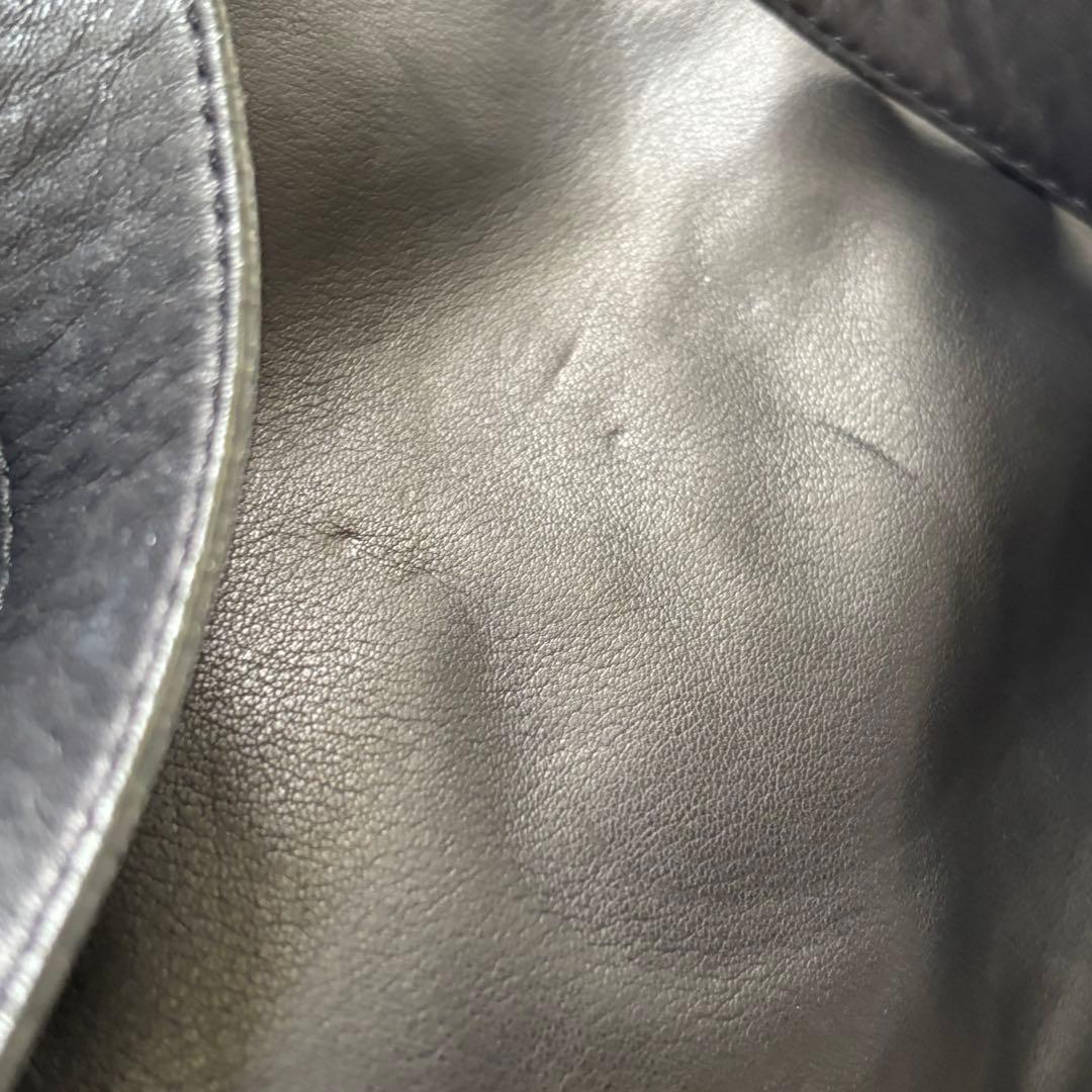 カワカワ リュック レザー 革 ブラック 黒 リュック がま口 バックパック