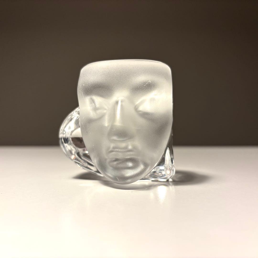 ガラス製の顔のオブジェ Daum ポストモダン ミッドセンチュリー 人体