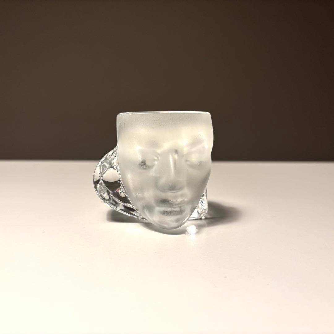 ガラス製の顔のオブジェ Daum ポストモダン ミッドセンチュリー 人体