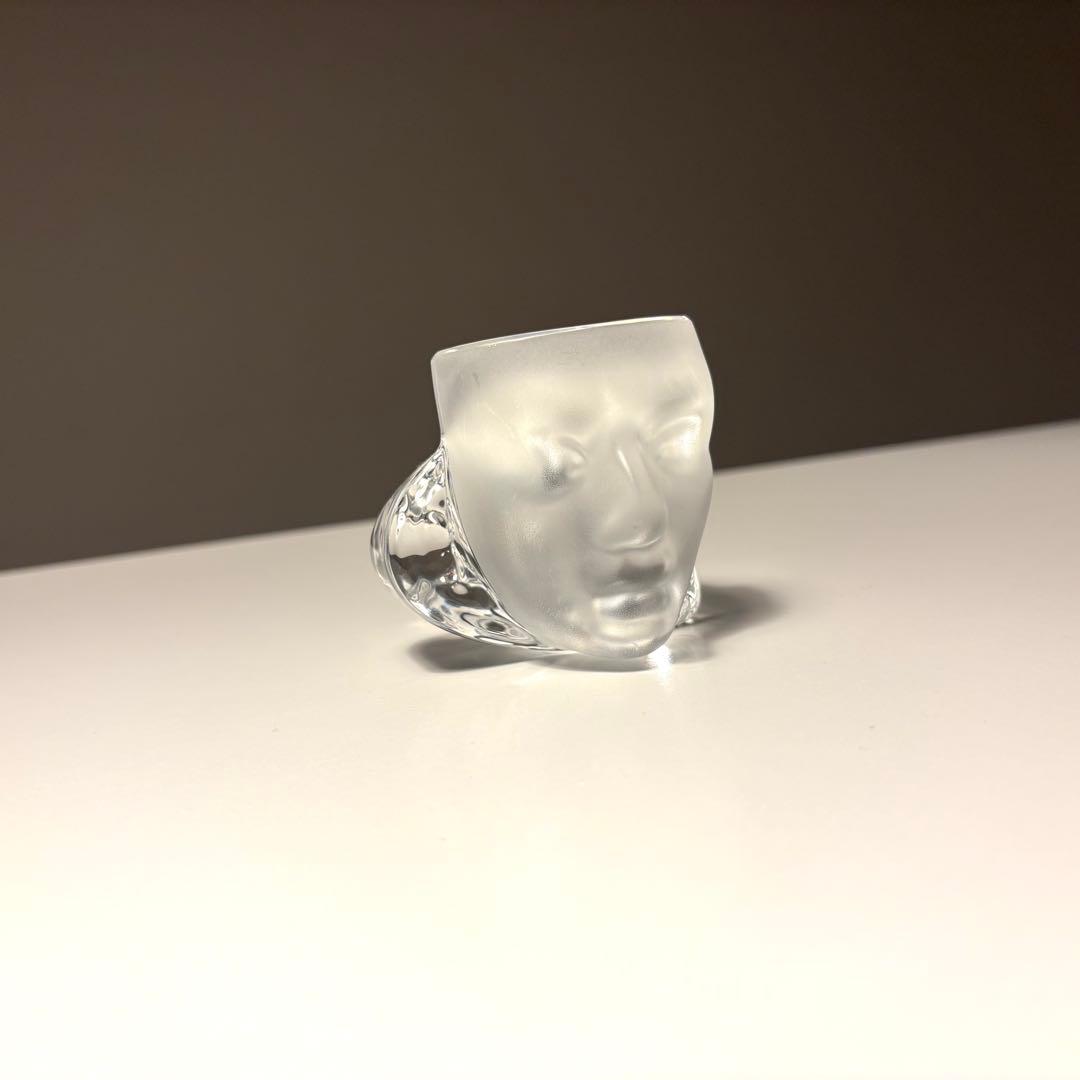 ガラス製の顔のオブジェ Daum ポストモダン ミッドセンチュリー 人体