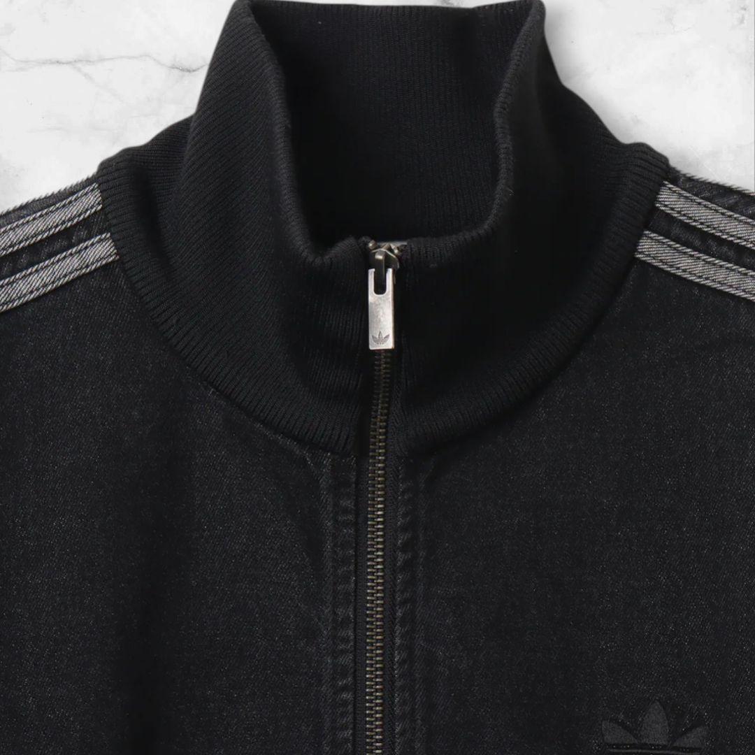 2XL アディダス ファイヤーバード トラックトップ ブラック デニムジャケット