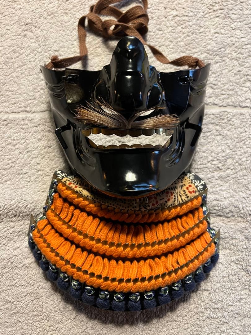 【丸武工房製】美品！【現代甲冑等身大】（未使用品）紺•白•茶威糸 黒胴具足一式