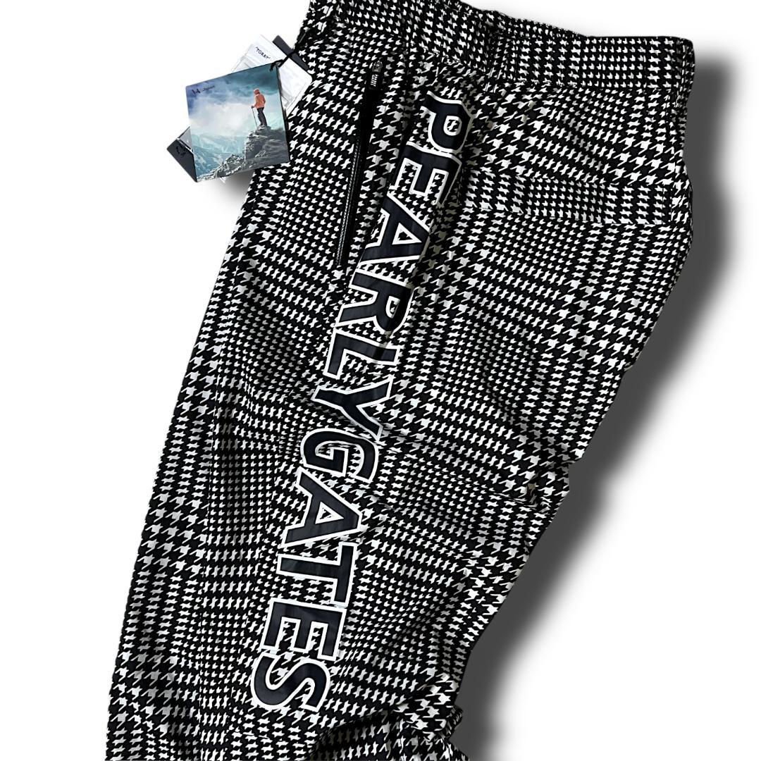 0 パーリーゲイツ AQUAX 撥水 防水 ビッグロゴ レインパンツ 千鳥柄