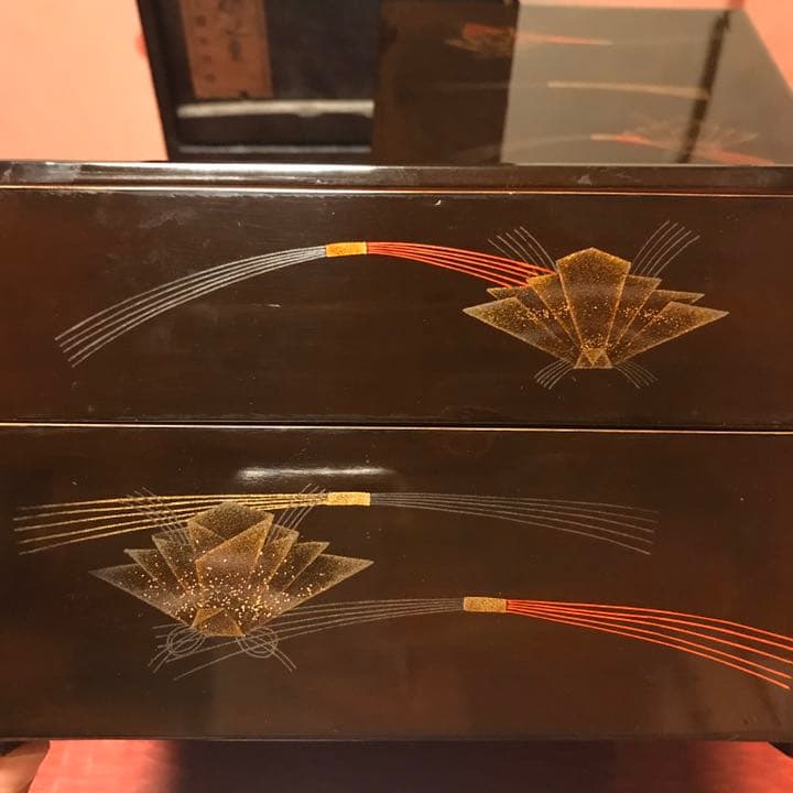 熨斗蒔絵  4段重箱 時代 ※共箱無し