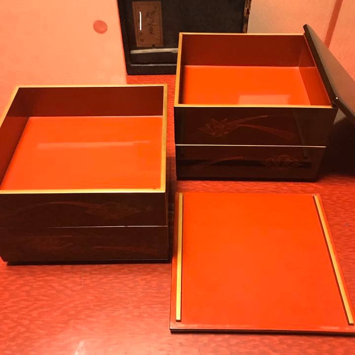 熨斗蒔絵  4段重箱 時代 ※共箱無し