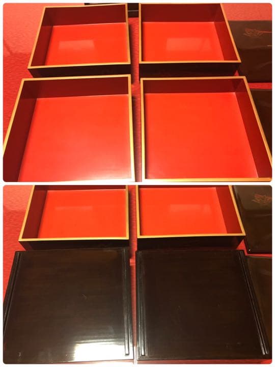 熨斗蒔絵  4段重箱 時代 ※共箱無し