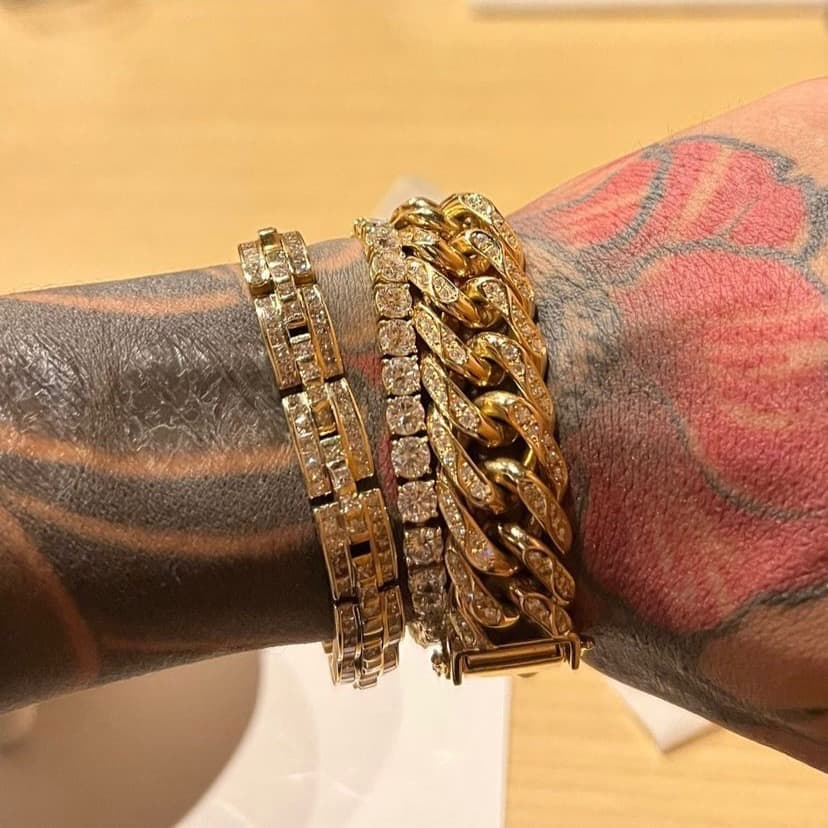 舐達麻着用18k gp マイアミチェーン ブレスレット ゴールド アバランチ