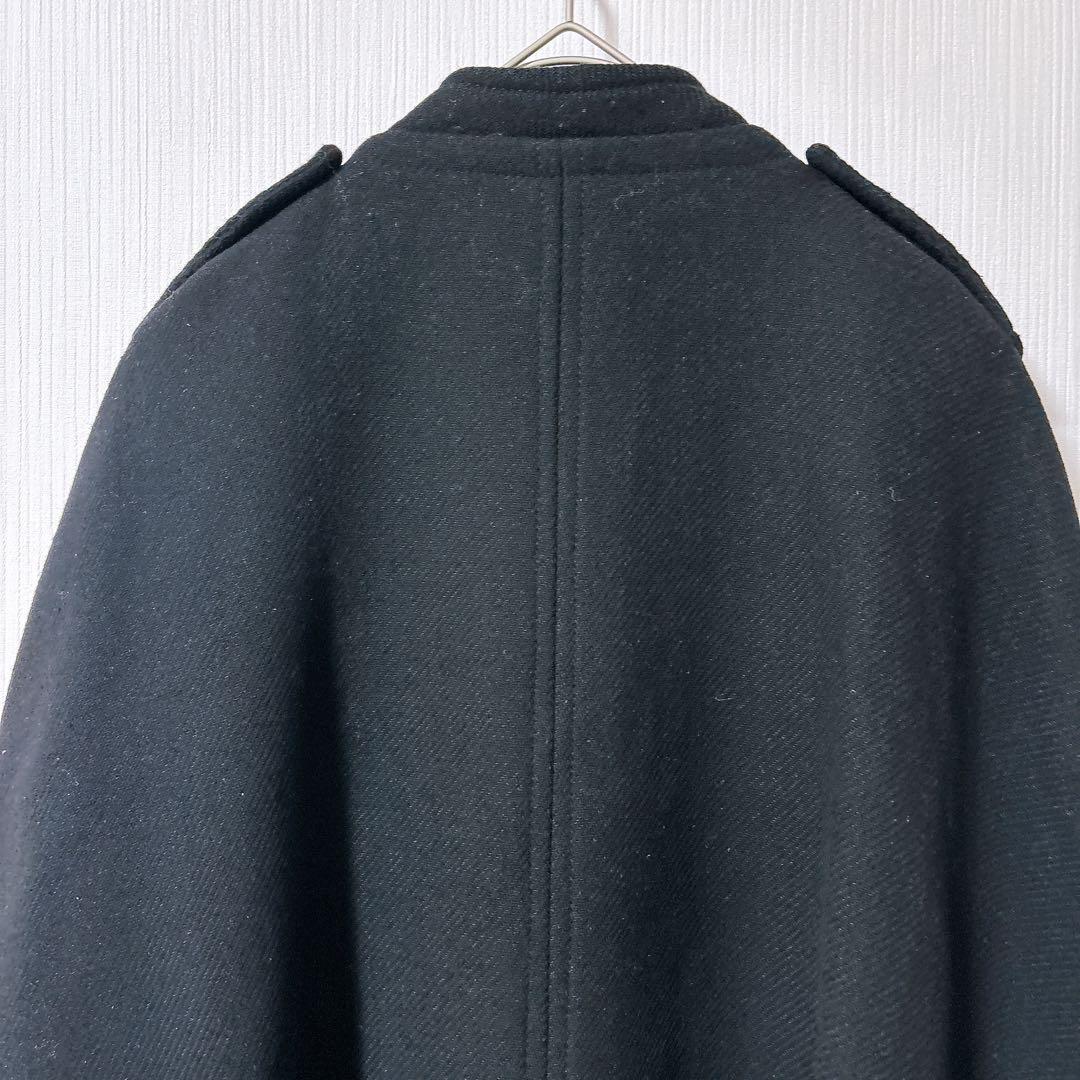 ZARA ザラ ウール ケープ コート ポンチョ 金ボタン ゴールドボタン 黒