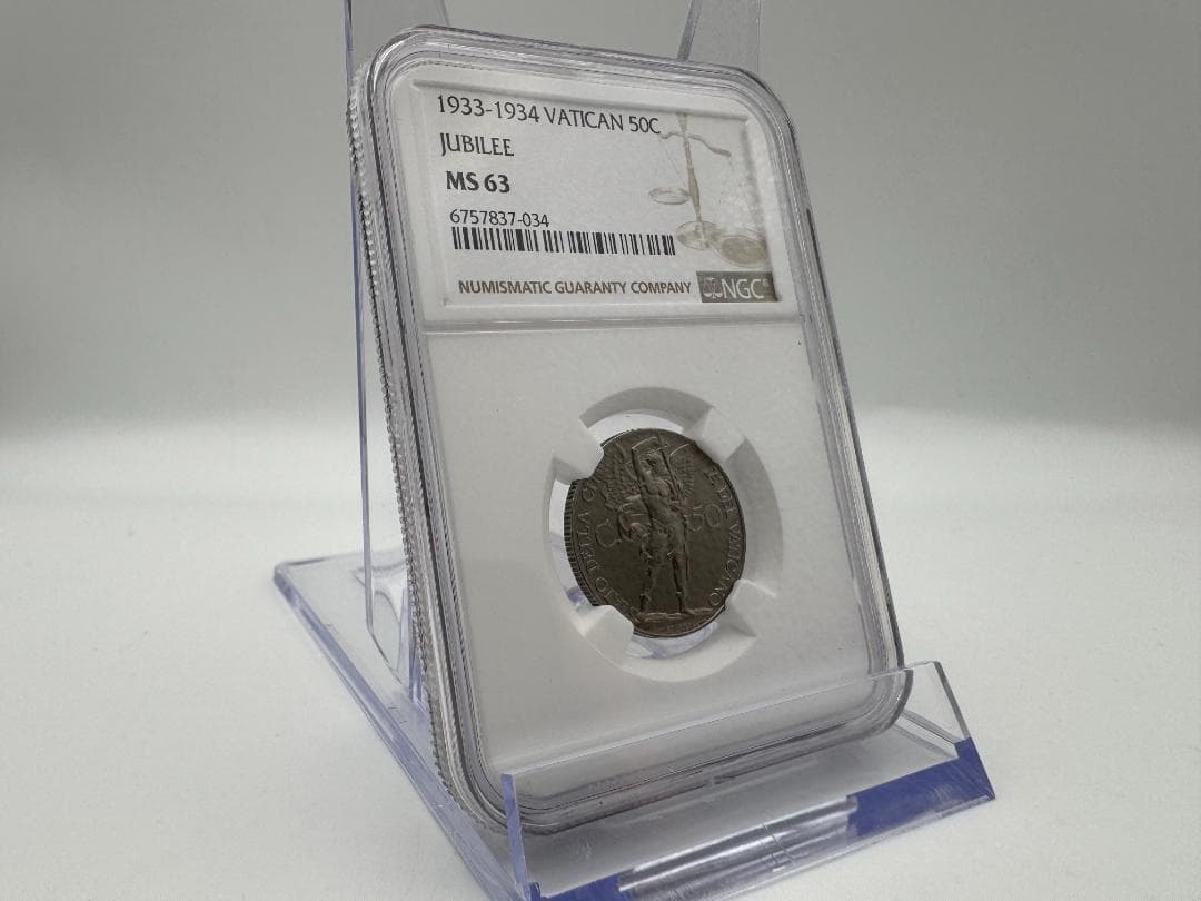 高鑑定 1933-1934 ヴァチカン MS63 50C 硬貨 希少