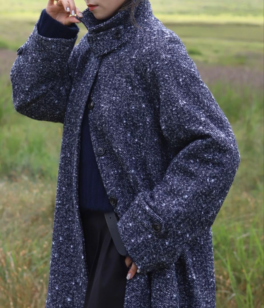 Reurie' レウリィ スタンドカラーウールツイードコート