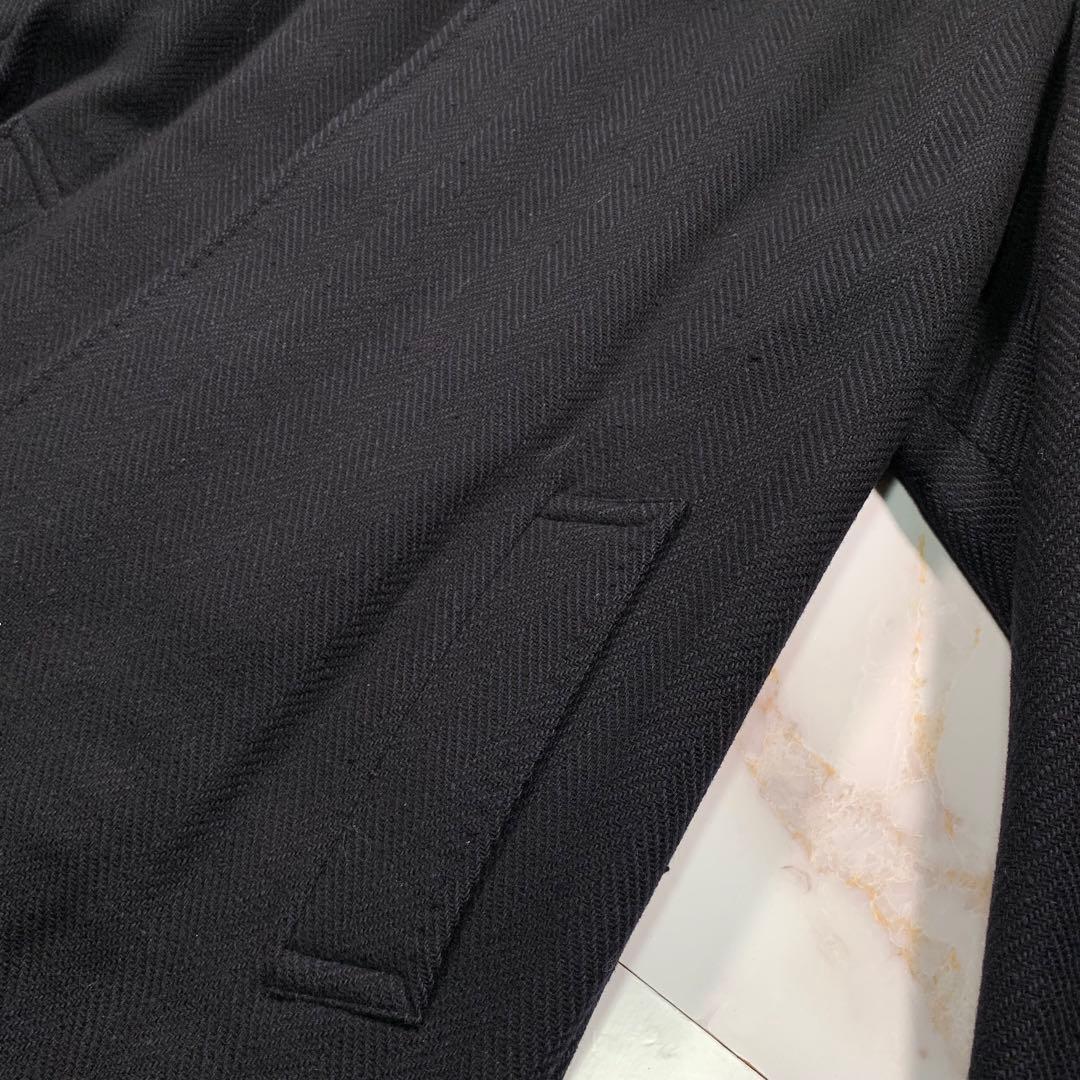 着丈107㎝ BURBERRYS カシミヤ混 ヘリンボーン ロングコート