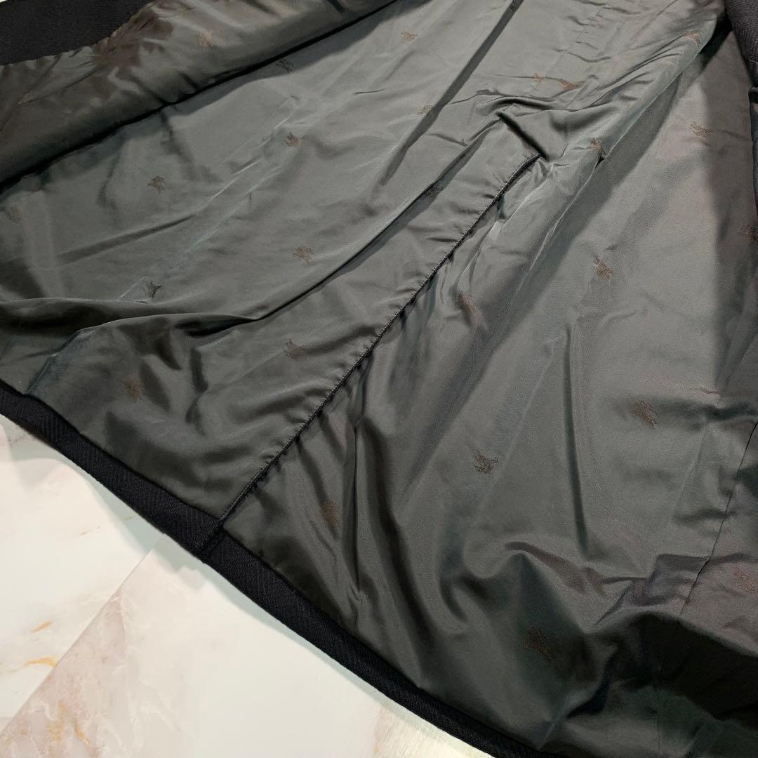 着丈107㎝ BURBERRYS カシミヤ混 ヘリンボーン ロングコート