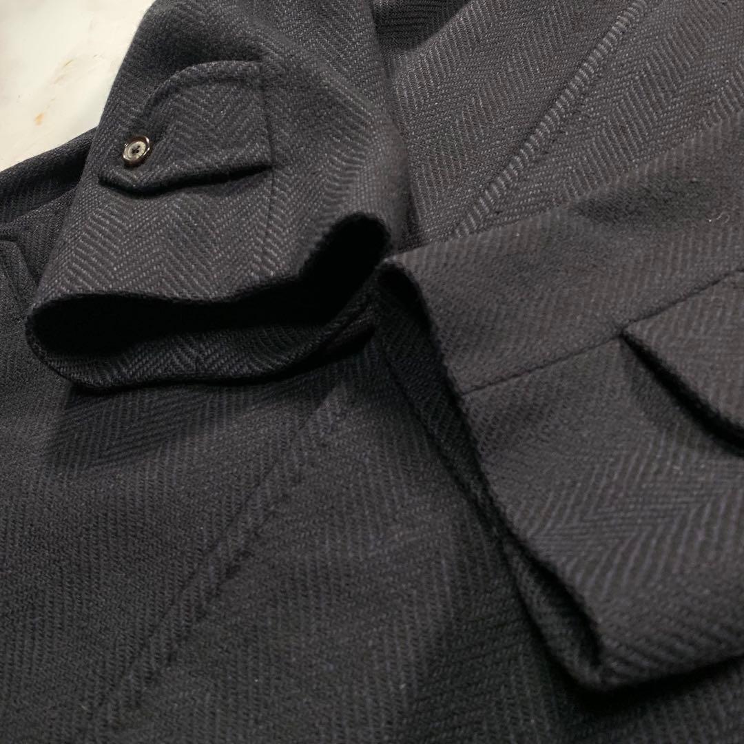 着丈107㎝ BURBERRYS カシミヤ混 ヘリンボーン ロングコート