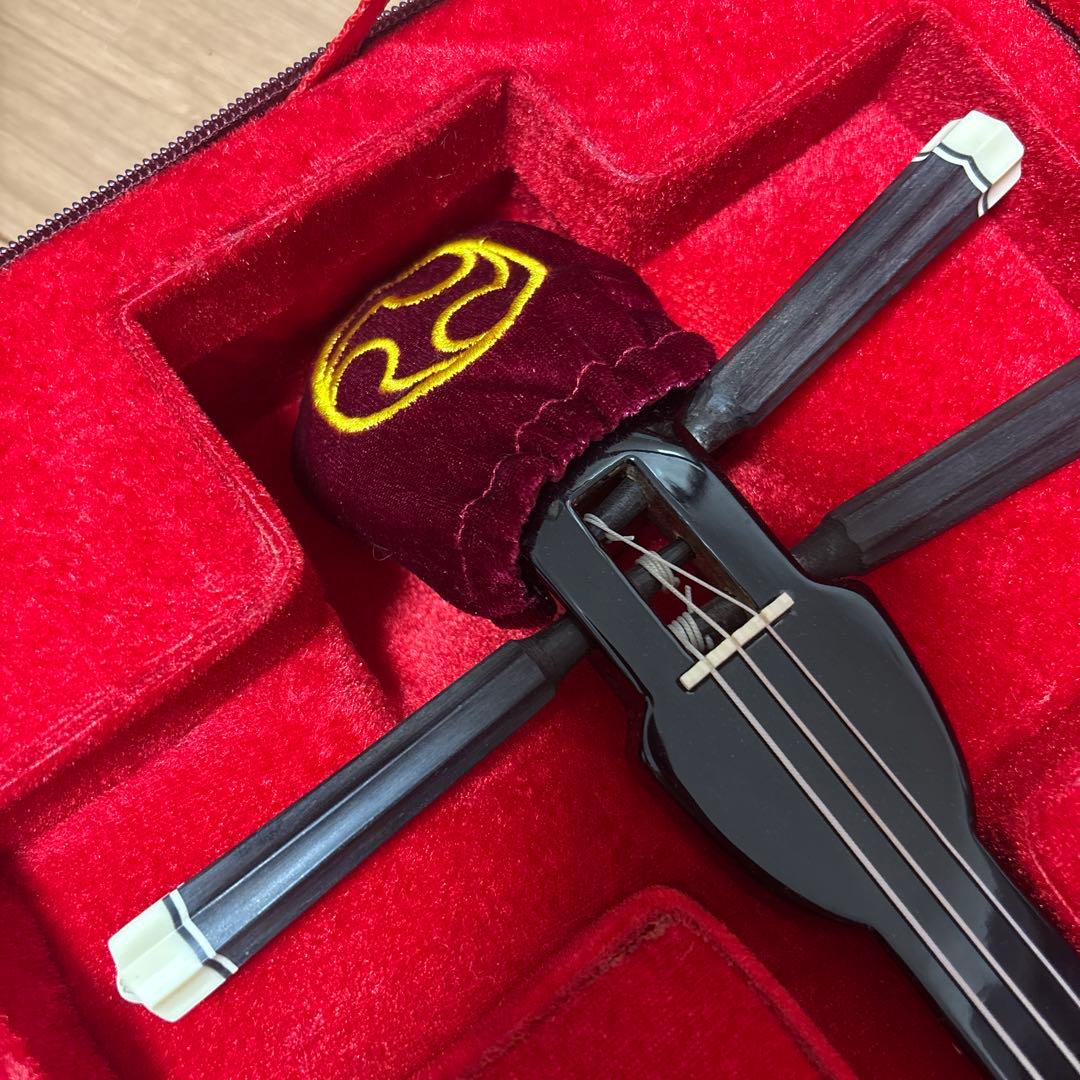 沖縄三線 人工皮 蛇柄 三味線　和楽器 ケース付