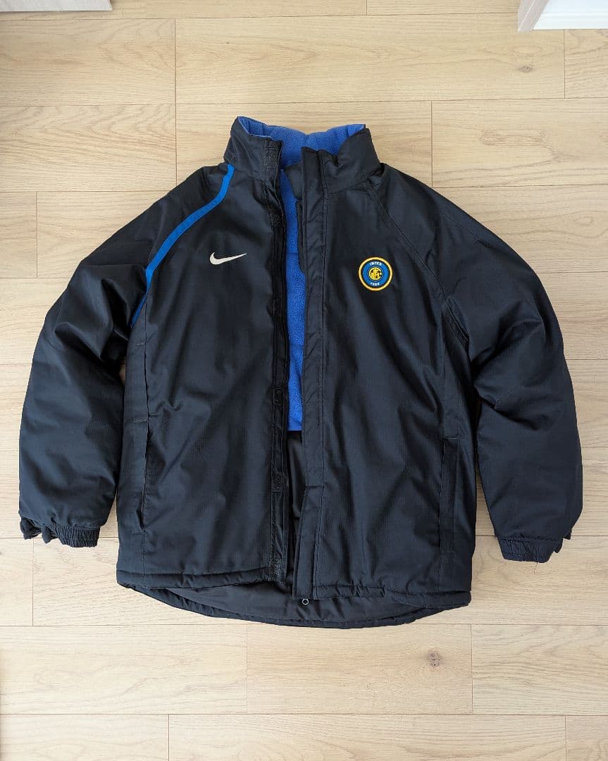 インテル 中綿ジャケットNIKE ナイキ ワッペン サイズM 黒x青