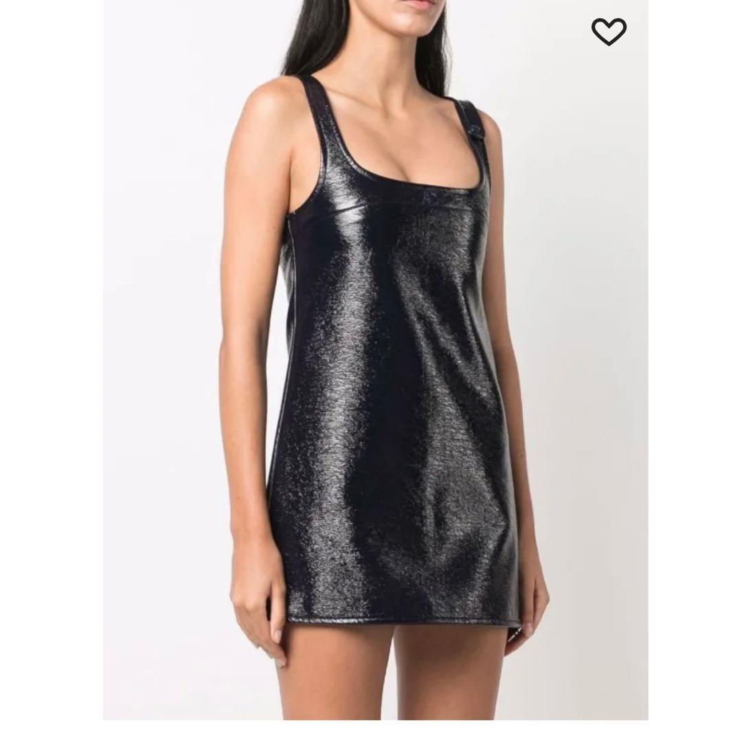 Courrèges クレージュ エナメル ノースリーブ ミニドレス ワンピース