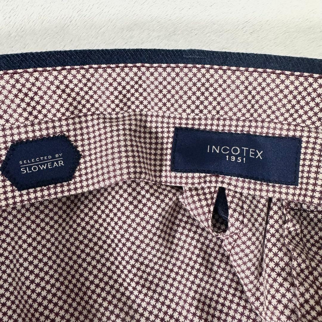 美品 INCOTEX ウール100% スラックス slowear ネイビー 44