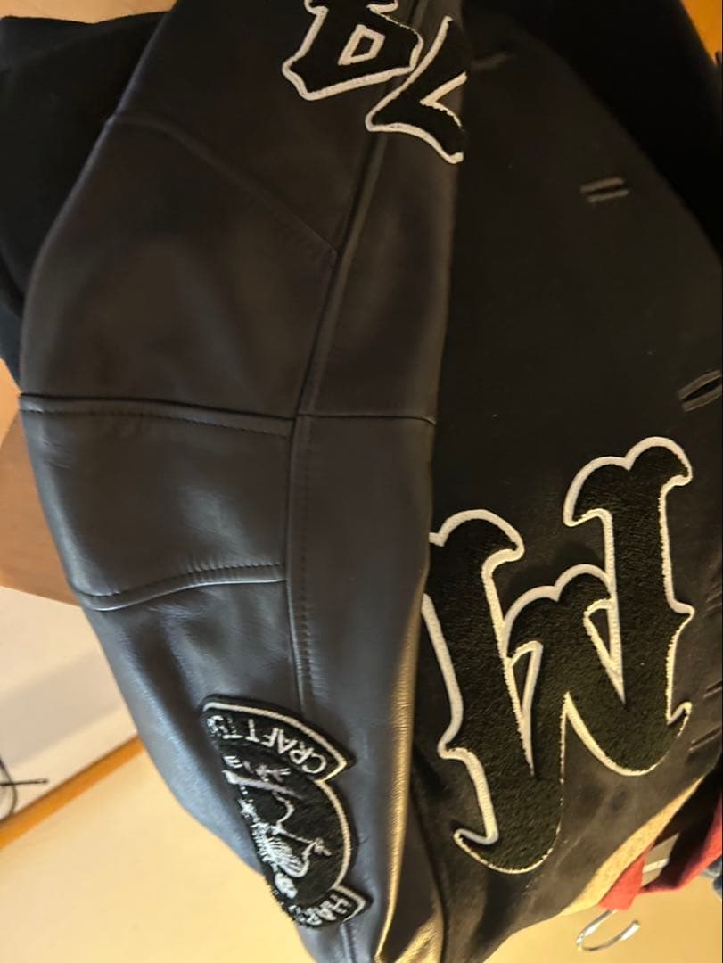 未使用品　Blackmeans スタジャン ブラック　レザー　スカル