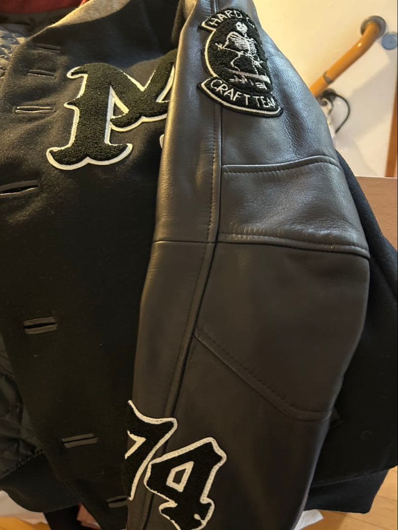 未使用品　Blackmeans スタジャン ブラック　レザー　スカル