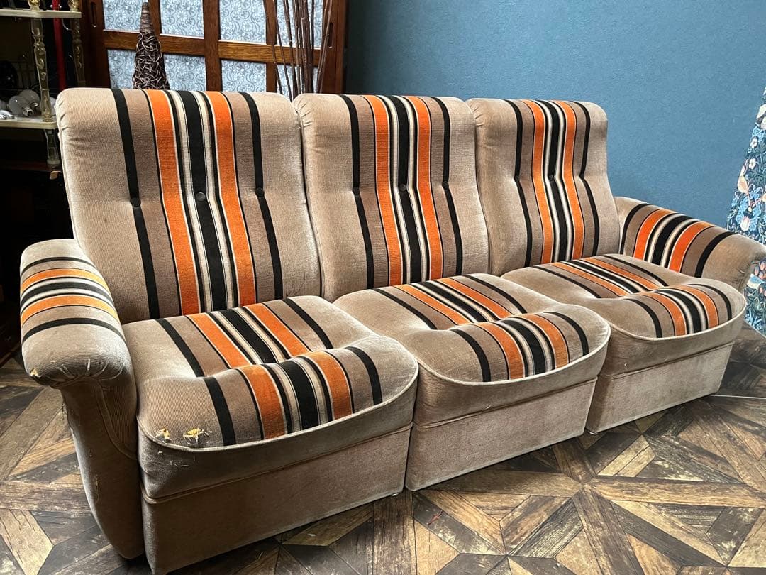 トリプルソファ 3人掛ソファー 昭和レトロ レトロポップ インテリア