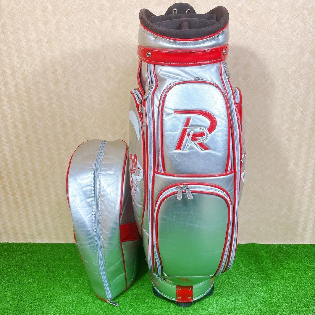 Romoro ロマロ　カートタイプ　キャディバッグ　シルバー　レッド