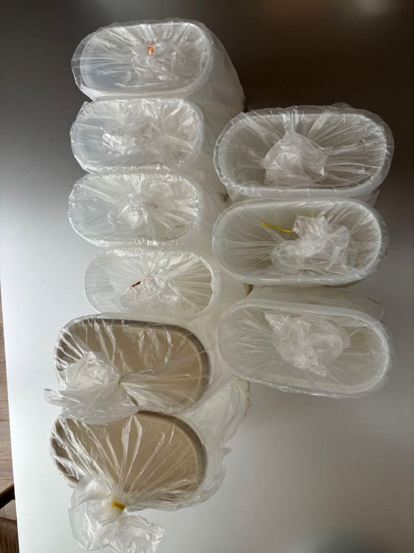 未使用タッパーウェア　MM楕円　計9個 ラベルシール付き