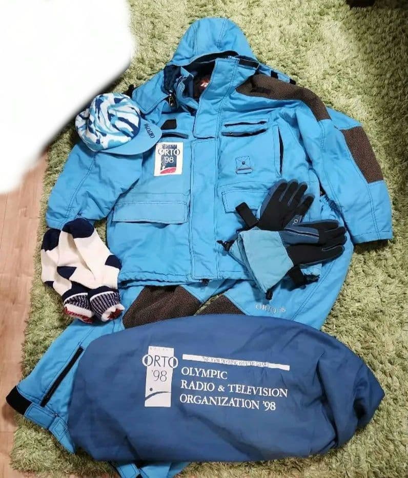 ビンテージ 長野オリンピック スキーウェア バック 小物付き 8点セット 90S
