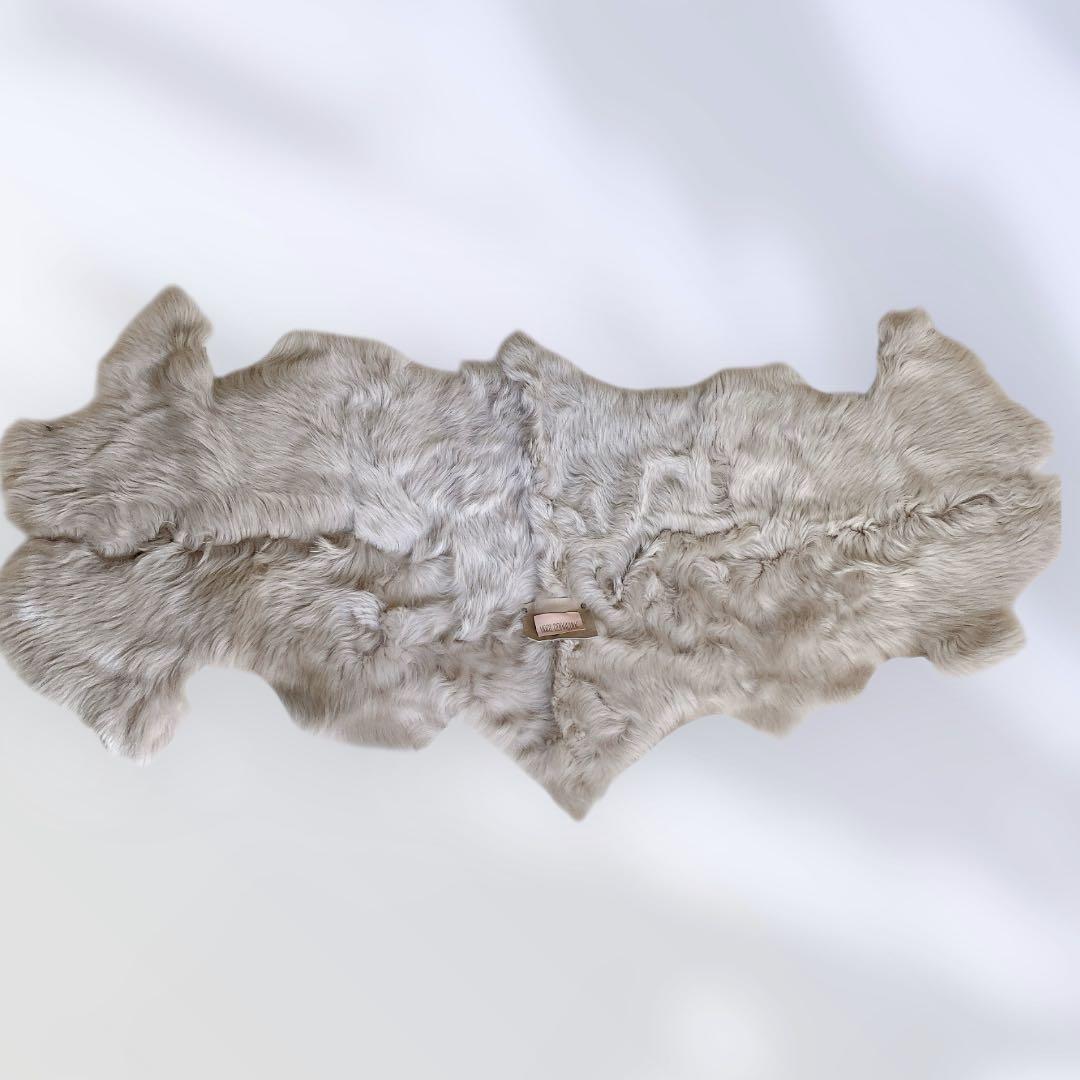 カールドノヒュー ムートン ファー ショール ストール ケープ グレージュ