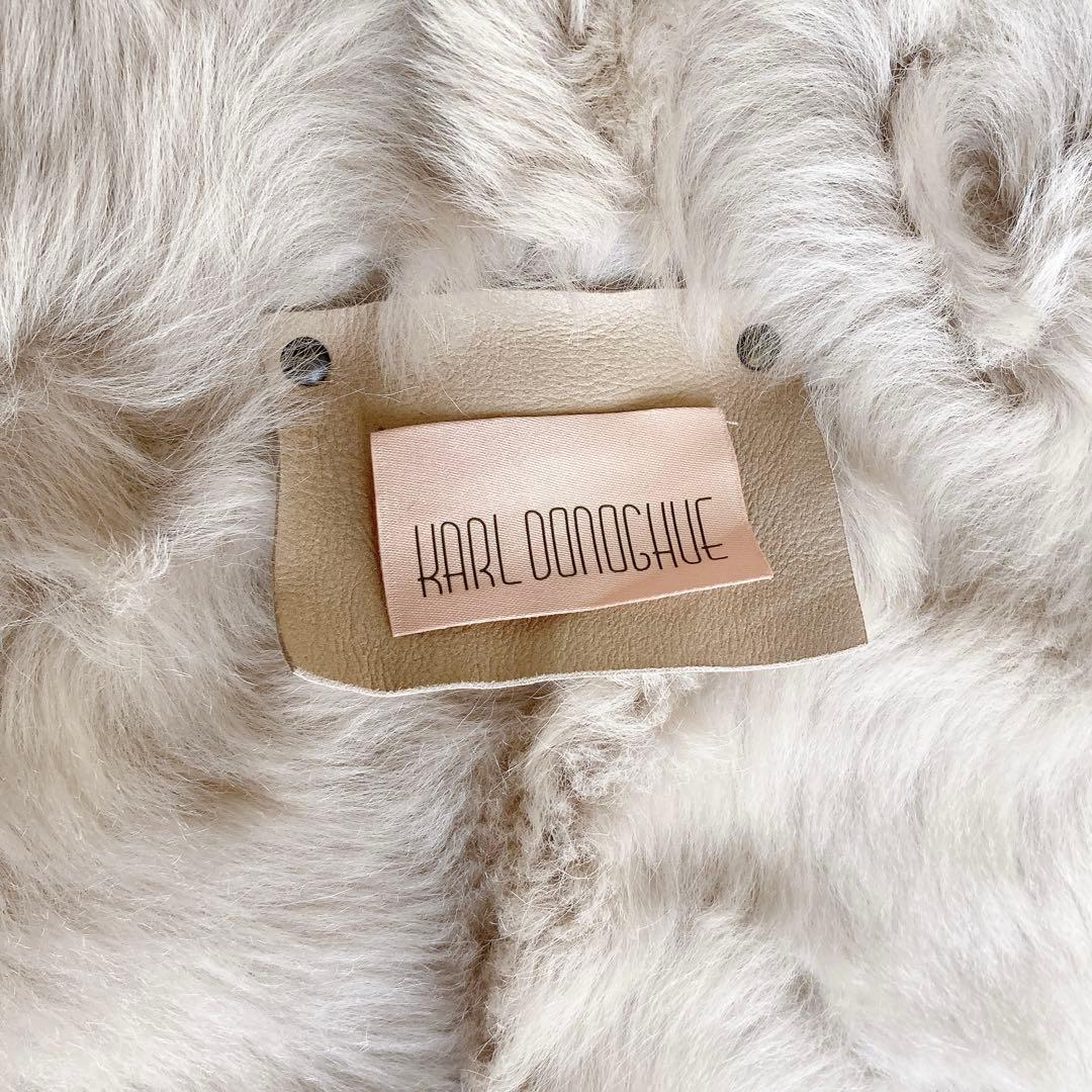 カールドノヒュー ムートン ファー ショール ストール ケープ グレージュ