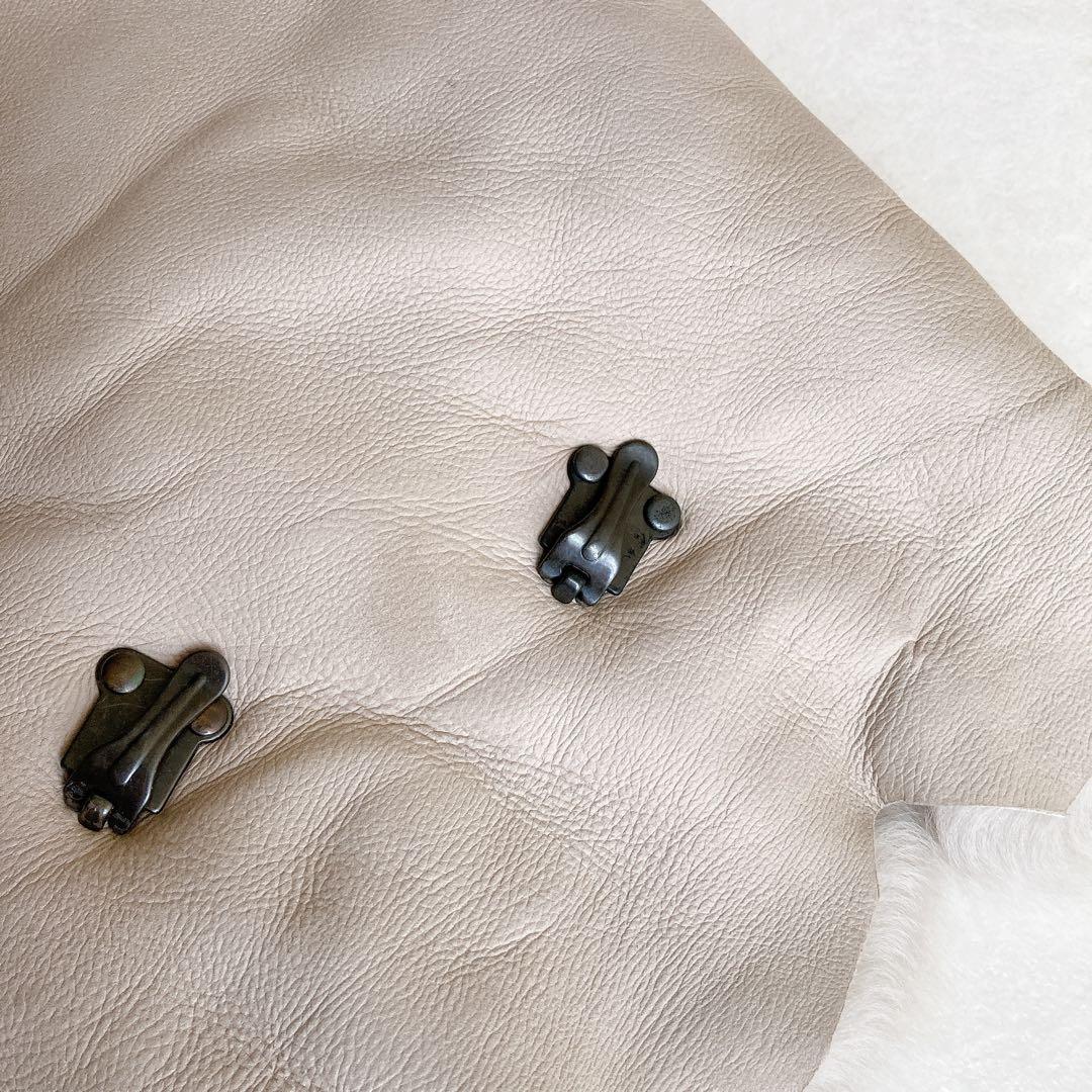 カールドノヒュー ムートン ファー ショール ストール ケープ グレージュ