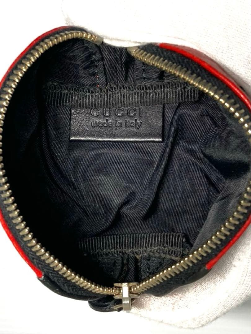 良品 グッチ グッチシマ レザー てんとう虫 コインケース ミニポーチ