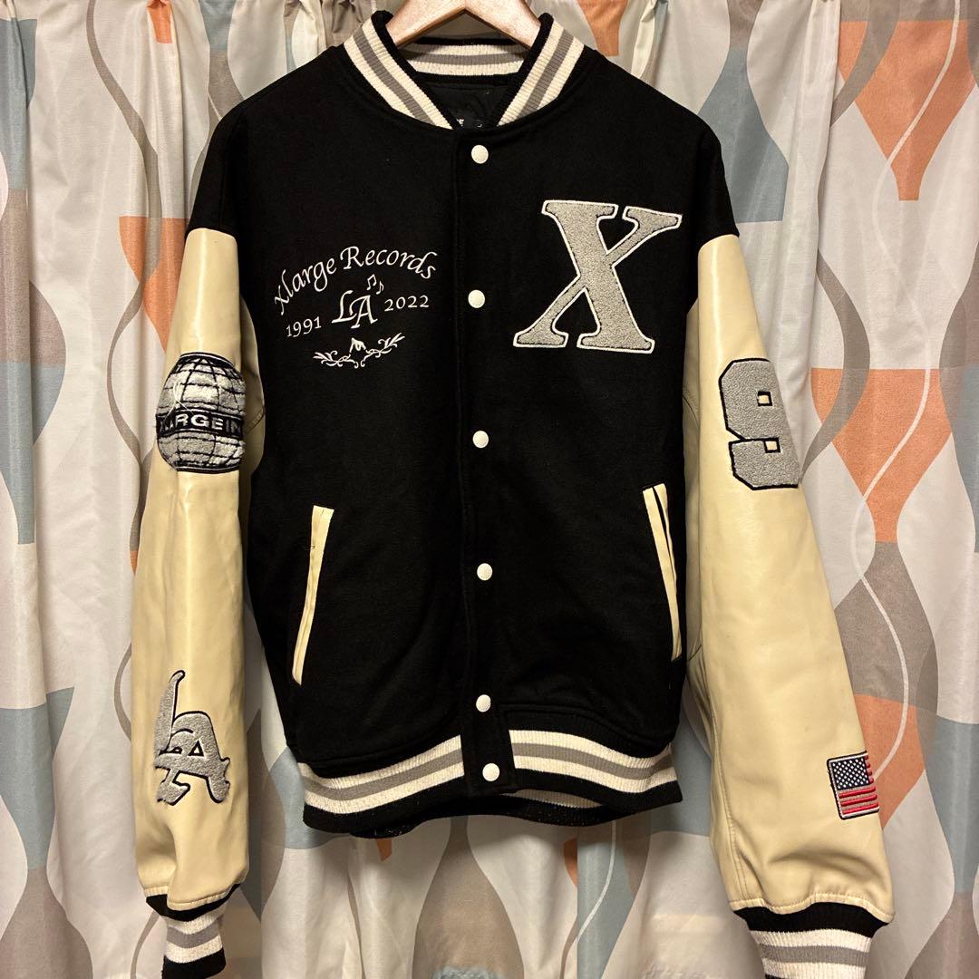 XLARGE スタジャン L ネイビー/クリーム ストリート