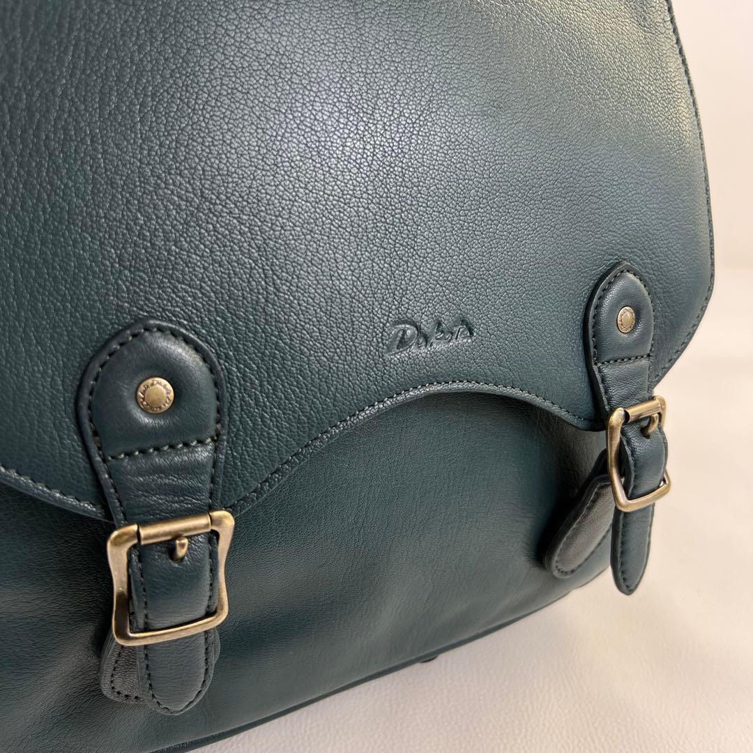 【美品✨ファレル】ダコタ リュック レザー 山羊革 A4可能 ダークグリーン