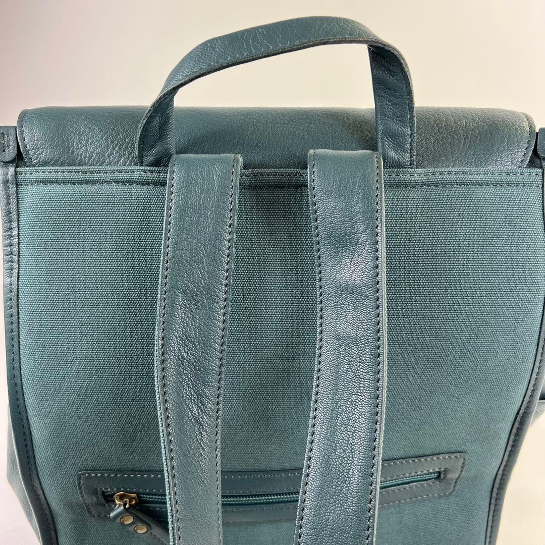 【美品✨ファレル】ダコタ リュック レザー 山羊革 A4可能 ダークグリーン