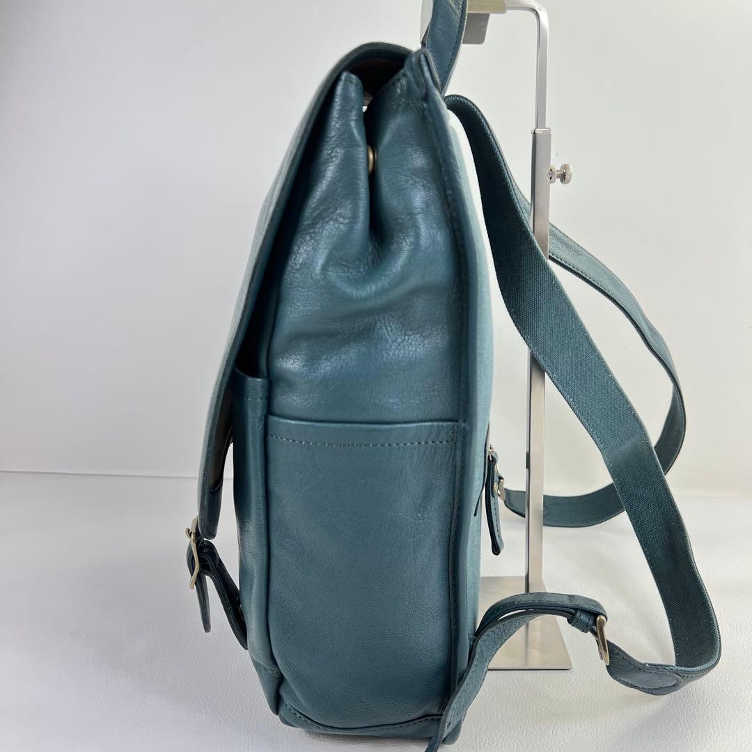 【美品✨ファレル】ダコタ リュック レザー 山羊革 A4可能 ダークグリーン