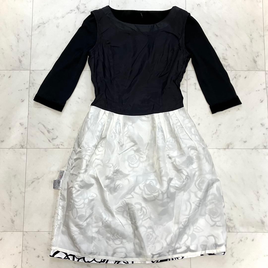 ピンクうさぎ様 美品 エムズグレイシー ベロア ワンピース バラ 異素材 切替