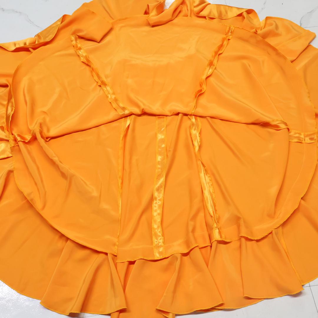 【美品 フラメンコ衣装】オレンジ SONIA JOHNES ファルダ ボランテ