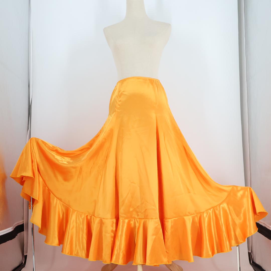 【美品 フラメンコ衣装】オレンジ SONIA JOHNES ファルダ ボランテ