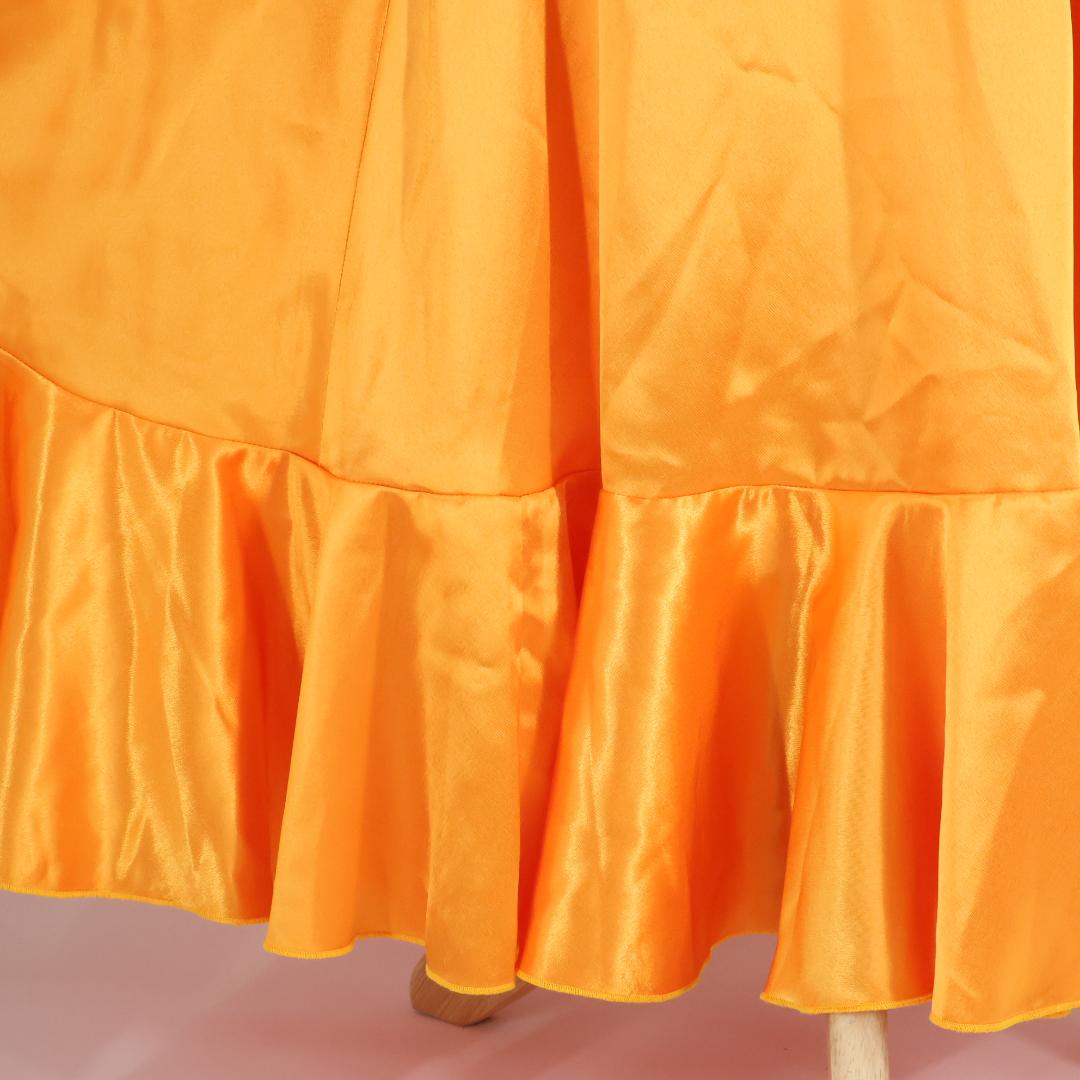【美品 フラメンコ衣装】オレンジ SONIA JOHNES ファルダ ボランテ