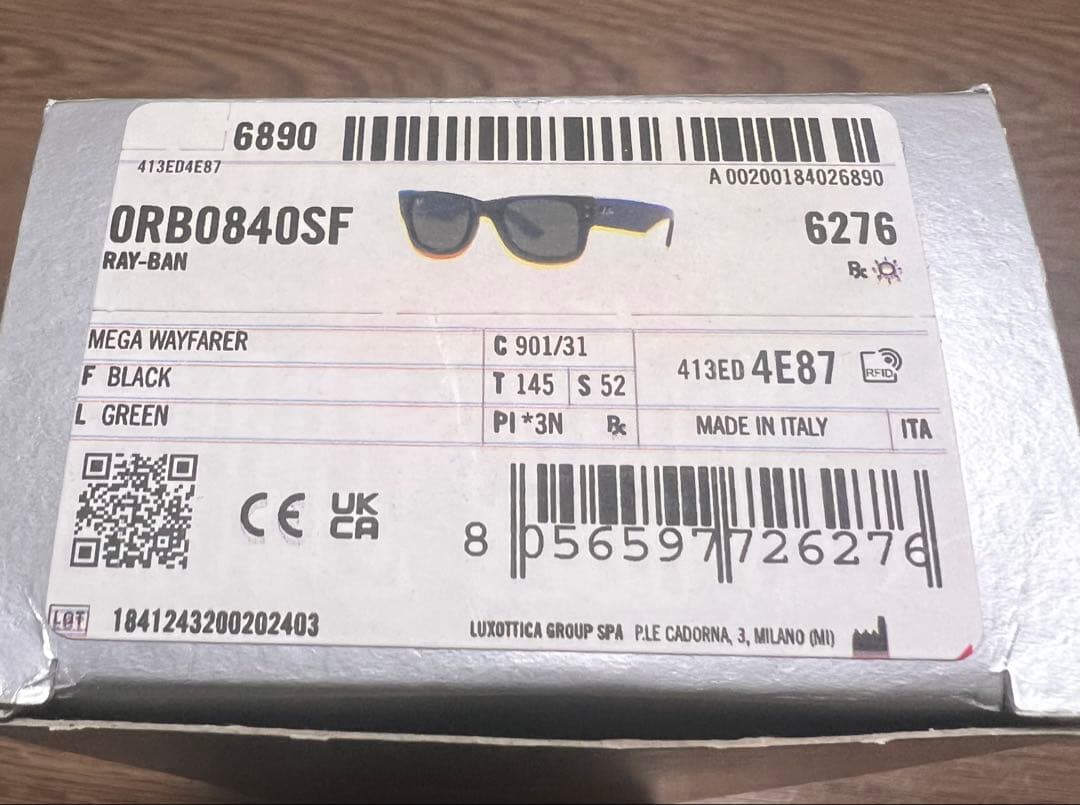 A*I様 レイバン　メガウェイファーラー　RB0840SF ブラック